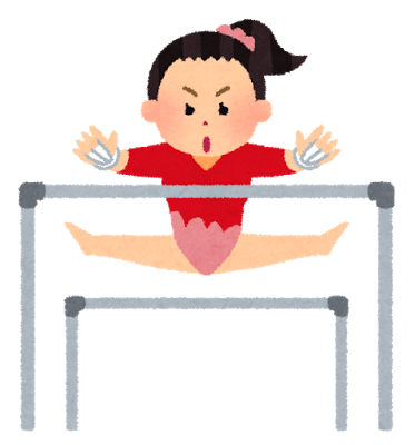 平行棒の体操をする女の子のイラスト