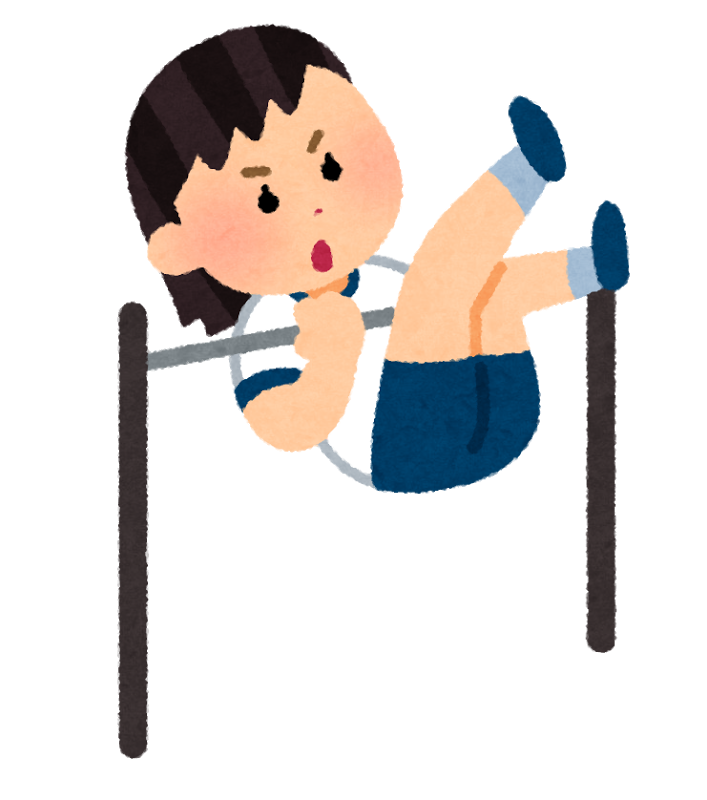 鉄棒の逆上がりをする女の子のイラスト